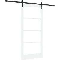 vidaXL Schiebetür ORKDAL Weiß 93 x 202 cm Massivholz Kiefer und Glas