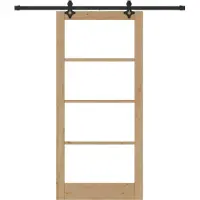 vidaXL Schiebetür ORKDAL Natürlich und Schwarz 93 x 202 cm