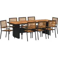vidaXL Garten Essgruppe 9 Stk. Schwarz und Braun Poly-Rattan