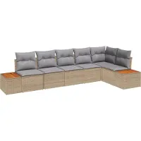 vidaXL Gartensofa-set 6 stk. 6-Sitzanzahl Beige und Hellgrau