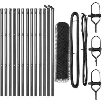 vidaXL Bodenmontierter Sechseckzaun 25 x 0,4 m PVC-beschichteter Stahl