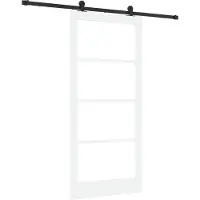 vidaXL Schiebetür ORKDAL Weiß und Schwarz 93 x 202 cm