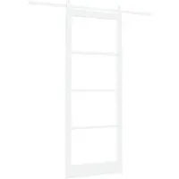 vidaXL Schiebetür ORKDAL Weiß 93 x 232 cm Massivholz Kiefer und Glas