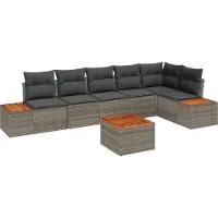 vidaXL Gartensofa-set 6 stk. 6-Sitzanzahl Grau Polyrattan