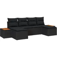vidaXL Gartensofa-set 6 stk. Schwarz Poly Rattan