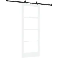 vidaXL Schiebetür ORKDAL Weiß 83 x 211 cm Massivholz Kiefer und Glas