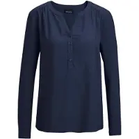 Goldner Elegante Viskosebluse mit V-Ausschnitt in marine | Gr.: 50