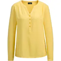 Goldner Elegante Viskosebluse mit V-Ausschnitt in gelb | Gr.: 46