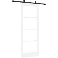 vidaXL Schiebetür ORKDAL Weiß 83 x 211 cm Massivholz Kiefer und Glas