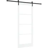 vidaXL Schiebetür ORKDAL Weiß 93 x 232 cm Massivholz Kiefer und Glas