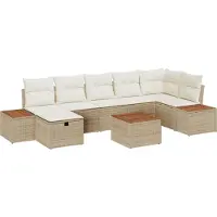 vidaXL Gartensofa-set 8 Stk. Beige Poly-Rattan