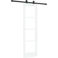 vidaXL Schiebetür ORKDAL Weiß 61 x 198,5 cm Massivholz Kiefer und Glas