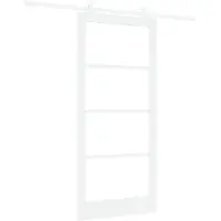 vidaXL Schiebetür ORKDAL Weiß 93 x 202 cm Massivholz Kiefer und Glas