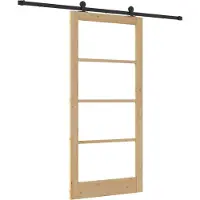 vidaXL Schiebetür ORKDAL Natur 93 x 202 cm Massivholz Kiefer und Glas