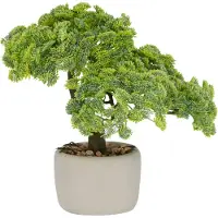 Creativ Green Kunstbonsai "Bonsai Sedum multiceps" mit modernem Pflanzgefäß