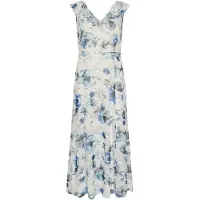 Kaffe Midikleid "Damen Kleid KAelsa", Damen, Gr. 36, N-Gr, blau (blau roses with gardenia aop), Obermaterial: 100% Polyester PES., Kleider Midikleid
