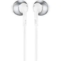 JBL Tune 205 Stereo In-Ear-Kopfhörer mit Mikrofon Chrom und Weiß
