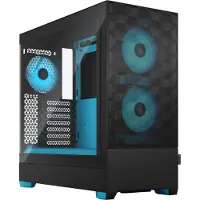 Fractal Design Pop Air, Tower, PC, Schwarz, Cyan, ATX, micro ATX, Mini-ITX, Stahl, Gehärtetes Glas, Gaming