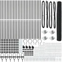 vidaXL Sechseckzaun mit Pfosten 50 x 1,4 m PVC-beschichteter Stahl