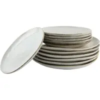 OTIX Serviesset 12-teilig Tafelservice 6 Personen Frühstücksteller Speiseteller Beige Keramik LILY