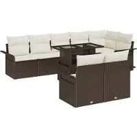 vidaXL Gartensofa-set 9 stk. Braun Poly-Rattan