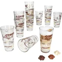 MamboCat 12er Set CANDY Latte Macchiato Gläser mit Schrift-Dekor 380ml