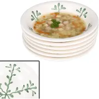 MamboCat 6x Wald grün Suppenteller 400ml tiefe Teller Pasta Salat Dessert Weihnachten