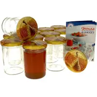 MamboCat 12er Set Sturzglas 435 ml Carino To 82 Deckel mit Honigwabe incl. Diamant Gelierzauber Rezeptheft