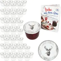 MamboCat 50er Set Sturzglas 230ml Einmachglas + Twist-Off-Deckel TO82 Alois Hirsch + Heft