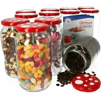 MamboCat 12er Set Rundglas 1062 ml To 82 Fliegenpilz Deckel incl. Diamant Gelierzauber Rezeptheft