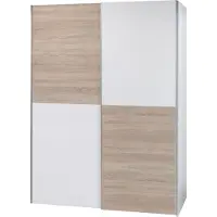 Die Möbelfundgrube Schwebetürenschrank Sonoma Eiche - weiß 170 cm - TIME