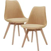 En.casa Esszimmerstuhl ’Fläten’ 2er Set Polsterstuhl Cord Senfgelb