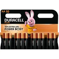 Duracell Plus, Einwegbatterie, AA, Alkali, 1,5 V, 10 Stück(e), Schwarz, Gold