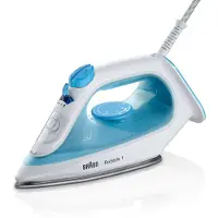 Braun TexStyle 1 SI1050BL, Dampfbügeleisen, Keramik-Bügelsohle, 1,9 m, 120 g/min, Blau, Weiß, 0,22 l