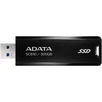 ADATA SC610, 500 GB, USB Typ-A, 3.2 Gen 2 (3.1 Gen 2), 550 MB/s, 10 Gbit/s, Schwarz