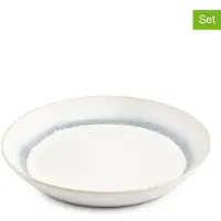 Salt & pepper 4er-Set: Schalen "Stripes" in Weiß/ Blau - (H)3,5 x Ø 23,5 cm - onesize