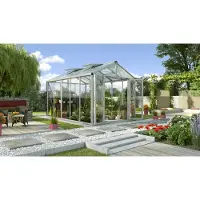 Vitavia Vitavia, Aktionsangebot (inkl. 100 Euro Zubehör): Gewächshaus "Zeus Comfort 10000", aluminium eloxiert, 10 m², 3 mm ESG, 10 mm HKP