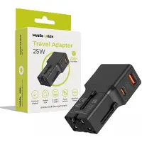 Mobile Origin Travel adapter 25W EU/US/UK/AU black