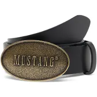 Mustang Gürtel in Schwarz mit Koppelschließe in mattem Gold-90