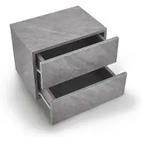 Juskys Wandschrank Nachttisch 40x29x30 cm mit 2 Schubladen Betonoptik