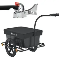 Juskys Fahrradanhänger 90 Liter - für 40 kg Zuladung - Kupplung, Deichsel & Plane
