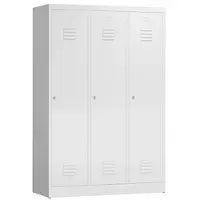 Classix Spind signalweiß X-515137, 3 Schließfächer 118,5 x 50,0 x 180,0 cm