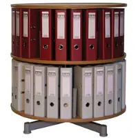 Reef Ordnerdrehsäule für 40 Ordner 2 Etagen einzeln drehbar braun, 88 cm