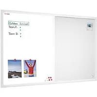 Allboards Kombitafel magn.Kreidetafel + Kork 90x60 cm, WEIß