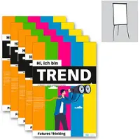 Playroom Flipchartblock TREND FLIP, 13 vorgedruckte Blatt für Future Thinking/Innovationsprozesse, B 650 x H 970 mm, Papier, mehrfarbig, 5 Stück