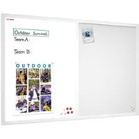 Allboards Kombitafel Whiteboard + Kork weiß 60x40 cm, WEIß