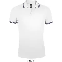 Sol SOLs 00577 | Herren Polo Shirt Pasadena - Farbe: White/Navy - Größe: XL