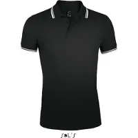 Sol SOLs 00577 | Herren Polo Shirt Pasadena - Farbe: Black/White - Größe: 3XL