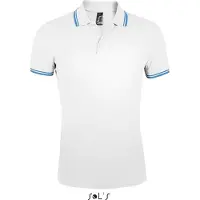 Sol SOLs 00577 | Herren Polo Shirt Pasadena - Farbe: White/Aqua - Größe: L