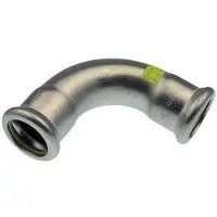 Buderus Logafix Gas Bogen 90 Grad innen/innen 42mm mit M-Presskontur, Edelstahl 7738327603